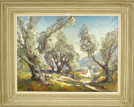 ROBERT H. XXe - En Provence (dans le soleil). 