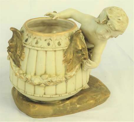 AMPHORA - Vase en porcelaine à décor d'un enfant 