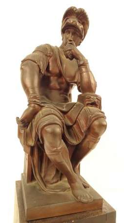 Laurent de Médicis. Sujet en bronze patiné, fonte 