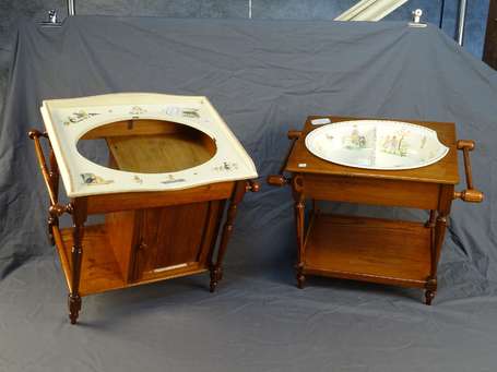 Meuble- 2 meubles de toilette, un manque vasque, 