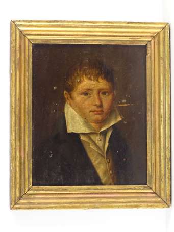 ECOLE XIXé Portrait de jeune homme. Huile sur 