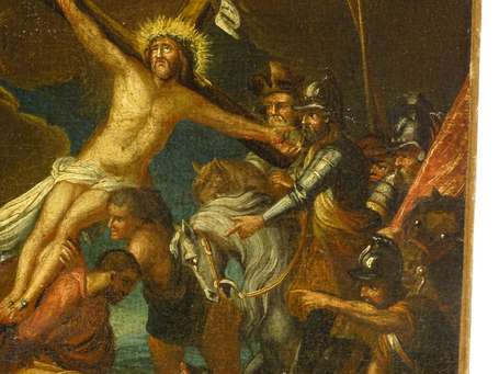 ECOLE XVIIème siècle Crucifixion Huile sur toile 