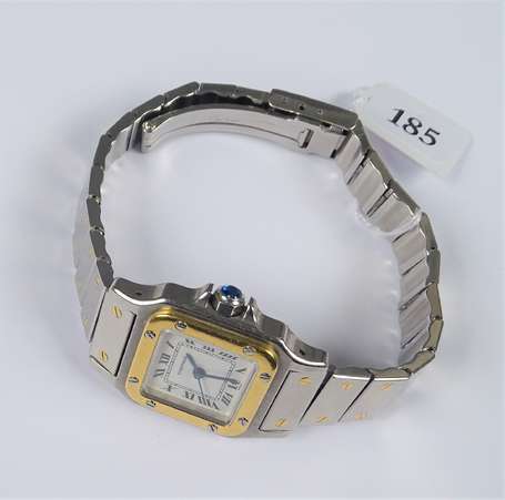 CARTIER - Montre bracelet de dame modèle Santos en