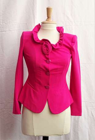 ARMANI - Veste cintrée en polyamide rose vif, le 