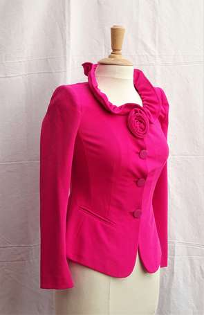 ARMANI - Veste cintrée en polyamide rose vif, le 