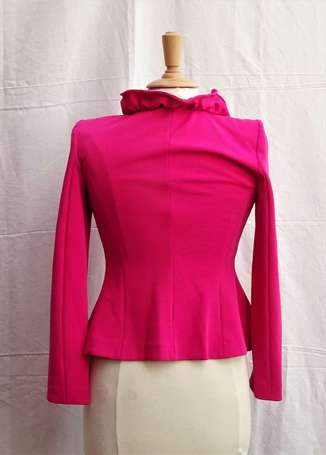 ARMANI - Veste cintrée en polyamide rose vif, le 