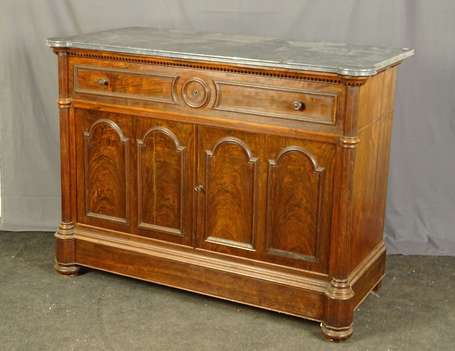 Commode bureau en placage d'acajou, elle ouvre par