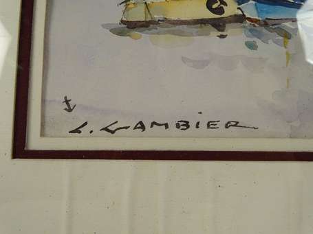 GAMBIER Léon (1917-2007) - Lesconil. Aquarelle, 