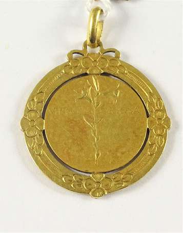 Médaille mariale en or jaune 18K (750°/00) la 