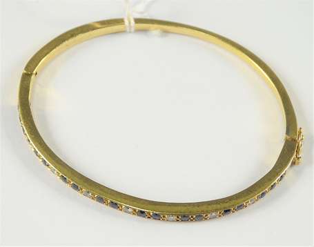 Bracelet demi-jonc en or jaune 18K (750°/00) serti