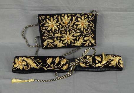 Pochette de soirée et ceinture assortie en velours