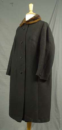 Manteau trois-quart vintage en crêpe de laine 