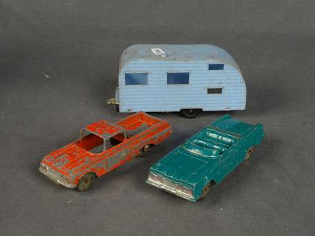 Toosietoy - lot de 2 voitures et une caravane  