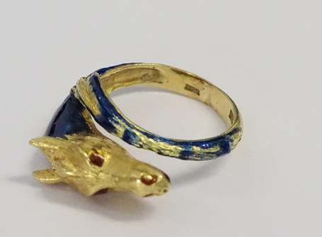 Bague en or jaune 18K (750°/00) à motif d'un 