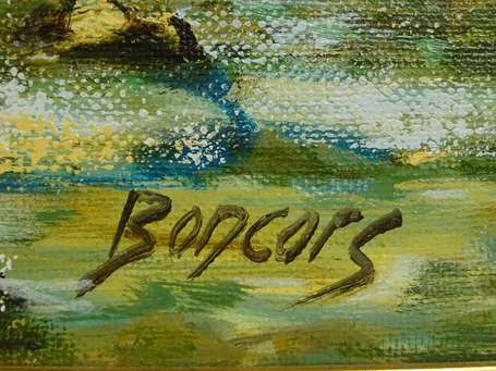 BONCORS XXe  - Pêche à marée basse. Huile sur 