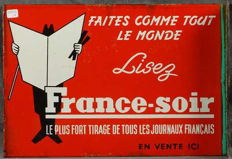 FRANCE-SOIR : Plaque émaillée double-face à 