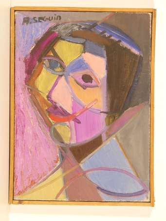 SEGUIN Adrien (1926-2005) - Autoportrait. Huile 