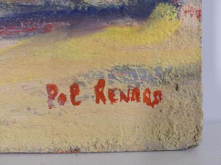 RENARD Paul dit Pol 1930-1992 Colonne Morris Huile