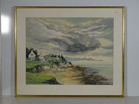 BROTIER Jacques (Xxè) - Port au Loup. Aquarelle. 