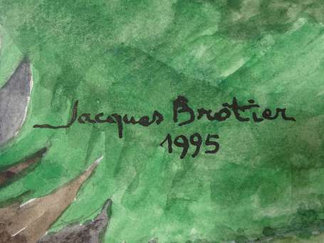 BROTIER Jacques (Xxè)  La grande forêt. Aquarelle 