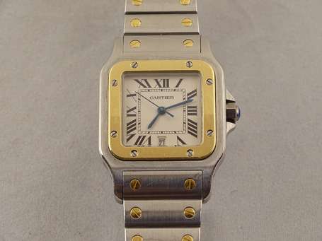 CARTIER Santos, montre bracelet en acier et or 