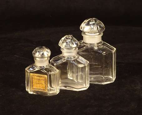 GUERLAIN (années 1920) - Trois flacons en cristal 