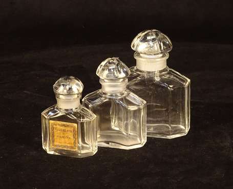 GUERLAIN (années 1920) - Trois flacons en cristal 