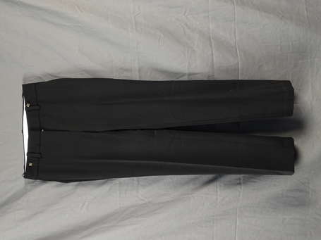 LOUIS VUITTON - Pantalon à pince en laine noir. T 