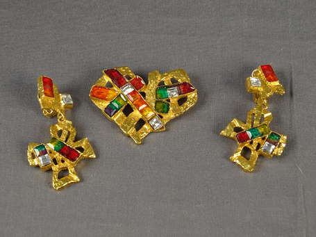 CHRISTIAN LACROIX - Broche et paire de boucles 