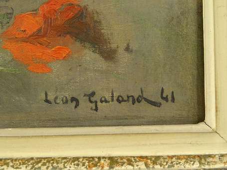 GALAND Léon (1872-1960) - Bouquet de pavots. Huile