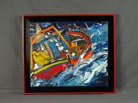 SANSEAU Christian (XXe-XXIe) - Bateau de pêche 