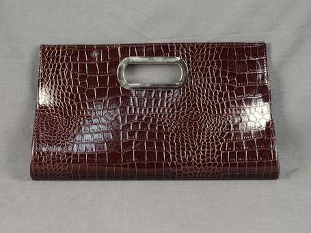 Pochette trapèze façon croco