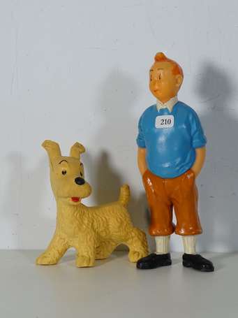 Hergé : 2 figurines « pouêt-pouêt » en vinyle 