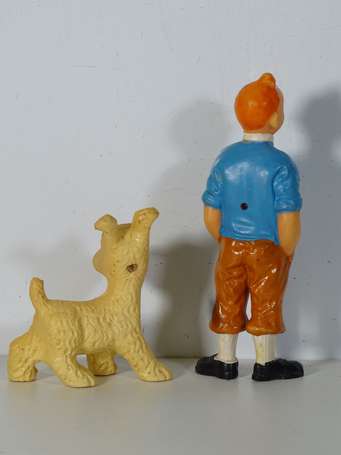 Hergé : 2 figurines « pouêt-pouêt » en vinyle 