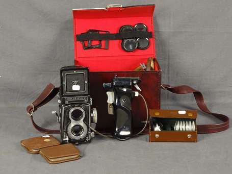 Boitier Rolleiflex Franke Heidecke noir, Objectif 