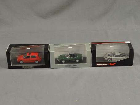 Minichamps-3 voitures en boite, Mac Laren, Vw 