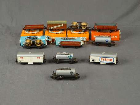 Marklin-Lot de 11 wagons, certains en boite, bel 