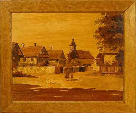 SPINDLER Charles (1865-1938) - Vue de Blaesheim. 