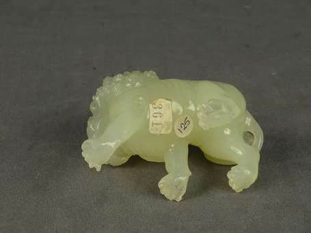 CHINE - Lion. Sujet en jade. H. 7 cm