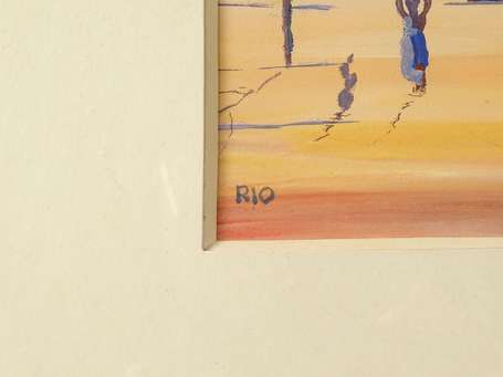 PEDRO A. XXe - Paysages brésiliens. Deux gouaches,