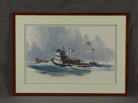PENDRAY John (1937), peintre de la marine - Bateau