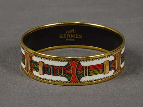 HERMES - Bracelet jonc émaillé à motifs de 