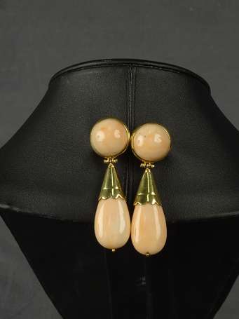 Paire de boucles d'oreilles en or jaune 18K 