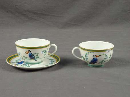 HERMES - Deux tasses et une sous-tasse en 