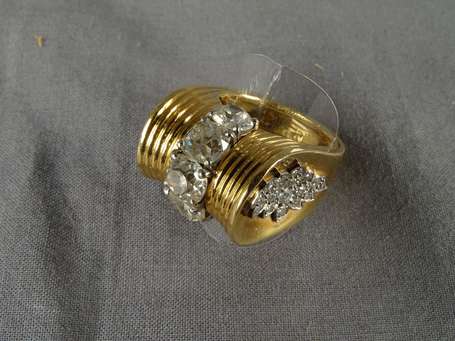 Importante Bague tank en or 18K (750°/00) et 