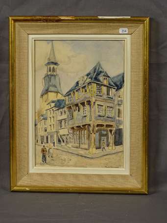 Jean Marguet Honfleur Aquarelle, signée en bas à 