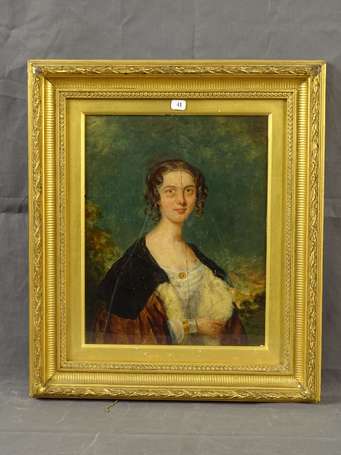 Ecole Anglaise XIXème Siècle Portrait de femme 