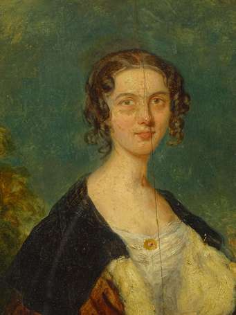 Ecole Anglaise XIXème Siècle Portrait de femme 