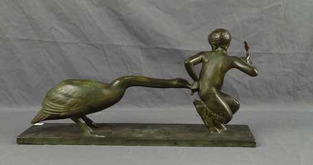 SILVESTRE Paul (1884-1976) - Le Faune et l'oie 