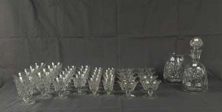 BACCARAT - Partie de service de verres en cristal 